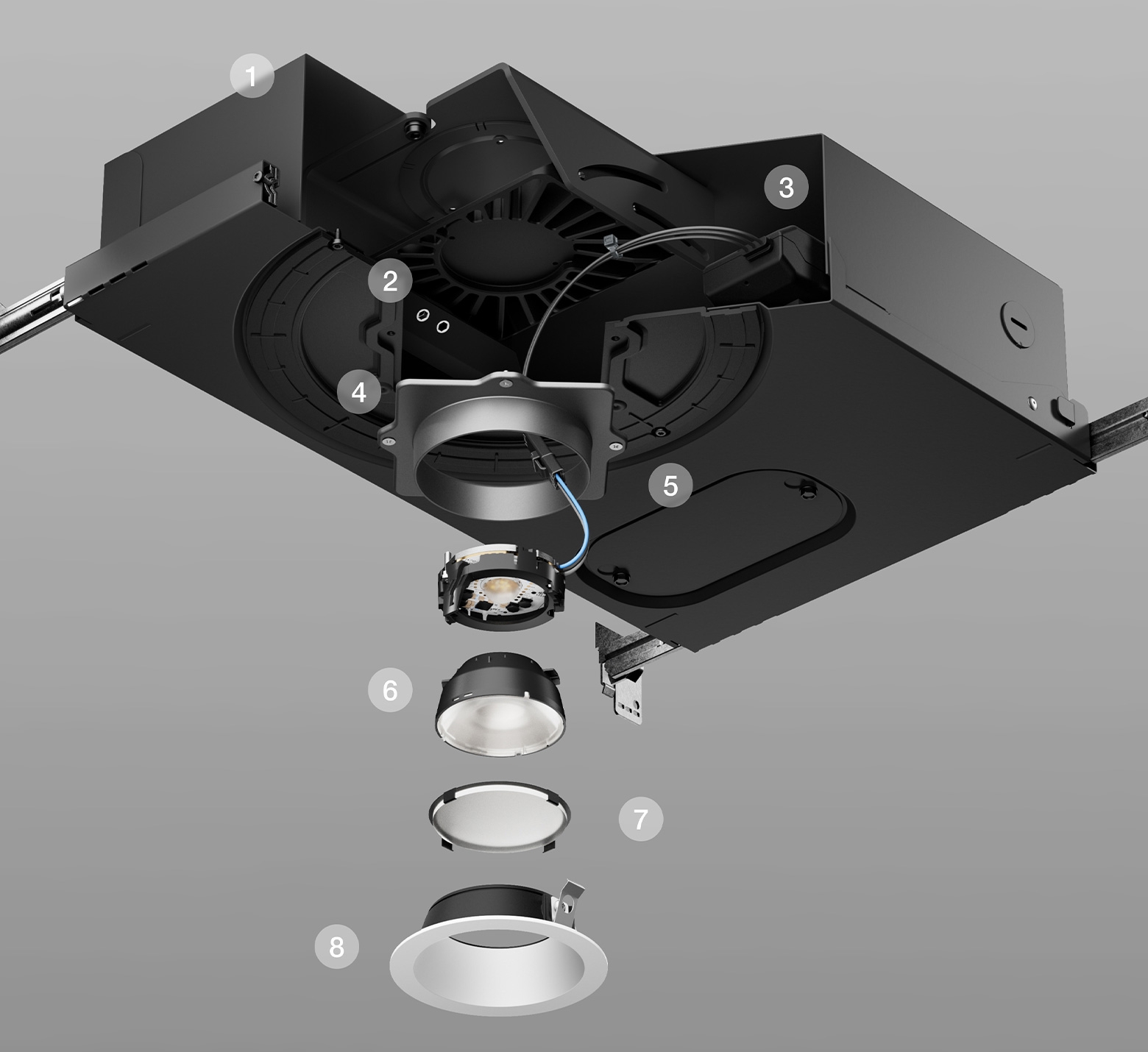 Anatomy of the Rania D2 LED Downlight with 2 inch or 3.5 inch housing