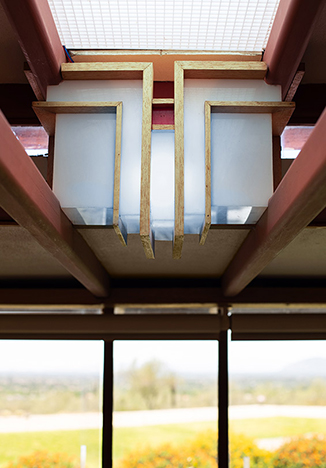 Natural lighting in sky light at Frank Lloyd Wright's Taliesin West.