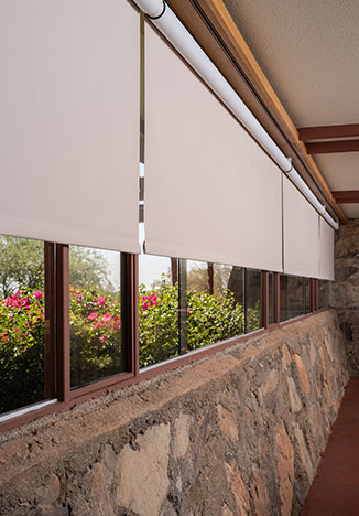 Automated Palladiom Roller shades at Frank Lloyd Wright's Taliesin West improve functionality and comfort.